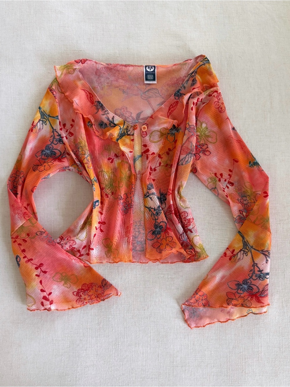 Vintage Y2K Sheer Floral Mesh Bolero Bell
Sleeve Fairy Grunge Shrug - Picture 6 of 6